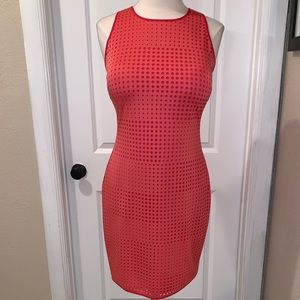 Marc NY Coral Cut-Out “Polka Dot” Sleeveless Dress